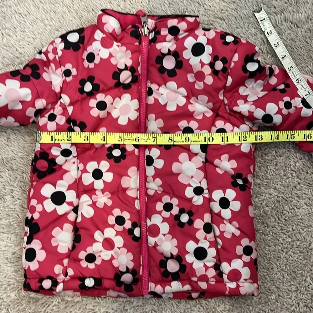Healthtex SZ 4T pink floral puffer coat. Zip front like new.